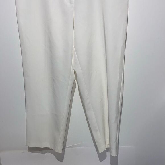Cato Women's White Solid Straight Wide Leg Dress Pants Size 14 - Picture 2 of 9